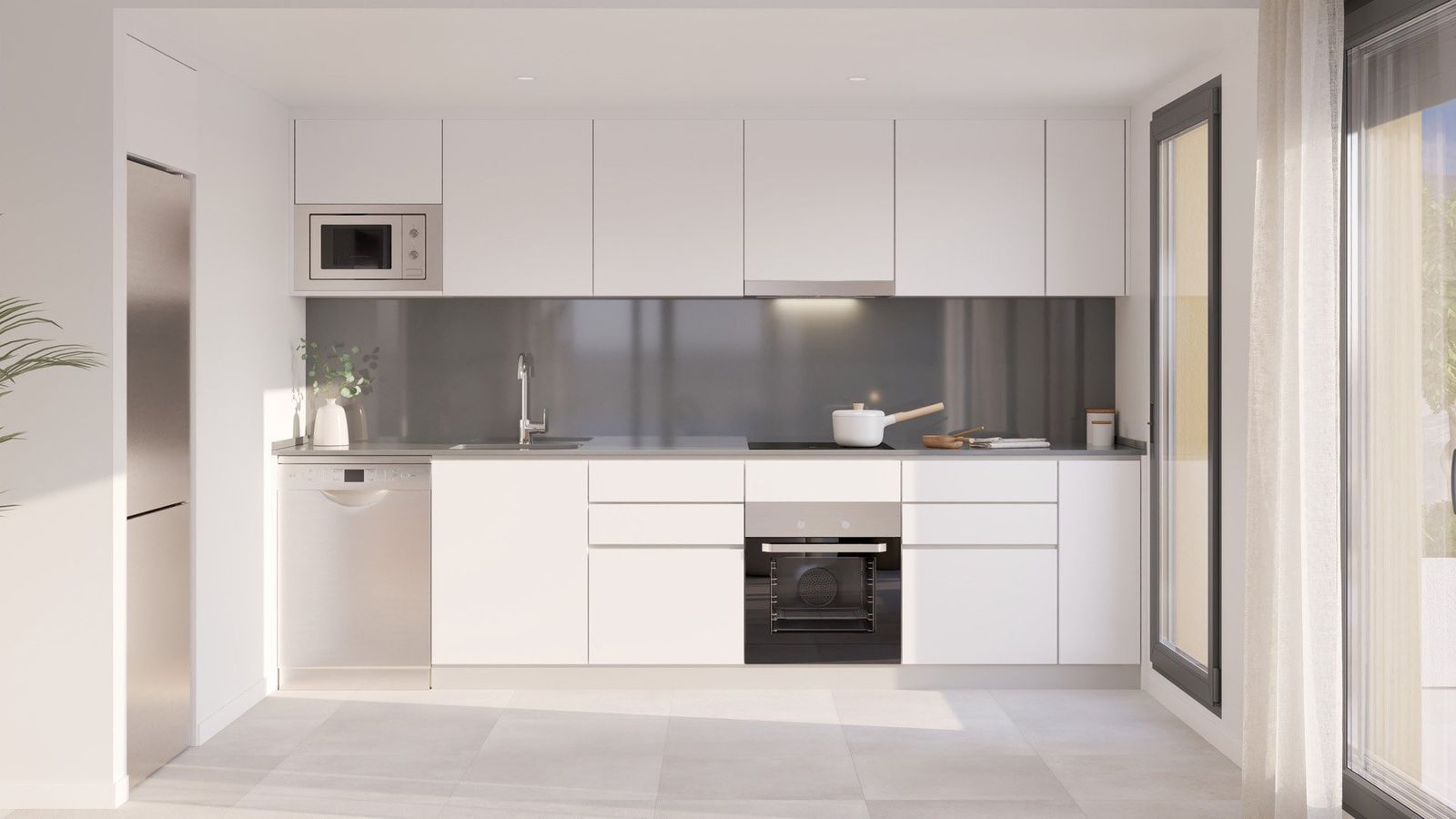 06 modern kitchen with large windows